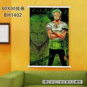 (60X90)BH1402-海贼王动漫白色塑料杆挂画