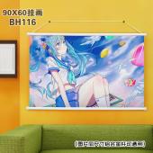 (90X60)BH116-VOCALOID初音动漫白色塑料杆...