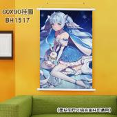 (60X90)BH1517-雪初音 动漫白色塑料杆挂画