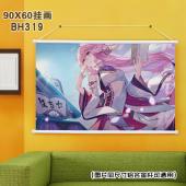 (90X60)BH319原神 游戏 白色塑料杆挂画