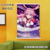 (60X90)BH1312-崩坏学园游戏白色塑料杆挂画