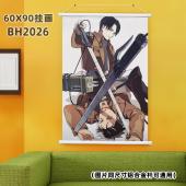 (60X90)BH2026-进击的巨人 动漫白色塑料杆挂画