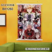 (60X90)BH1260-银魂动漫白色塑料杆挂画