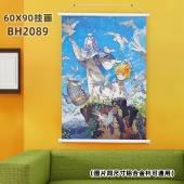 (60X90)BH2089-约定的梦幻岛 动漫白色塑料杆挂画