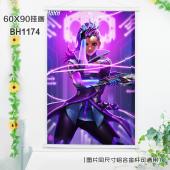 (60X90)BH1174-守望先锋游戏白色塑料杆挂画