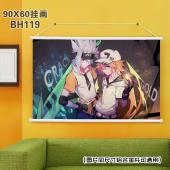 (90X60)BH119-凹凸世界 动漫白色塑料杆挂画