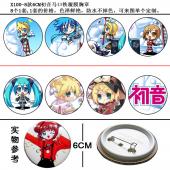 X100-8款6CM初音马口铁覆膜胸章