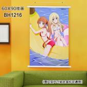 (60X90)BH1216-笨女孩动漫白色塑料杆挂画