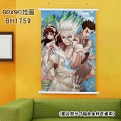 (60X90)BH1759-石纪元 动漫白色塑料杆挂画